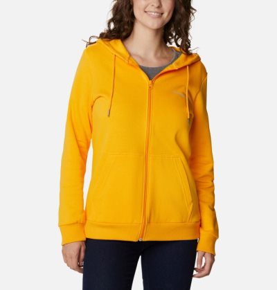 Moletons Columbia Logo Full Zip Hoodie Feminino Luz Douradas Portugal | 148353-AOJ0