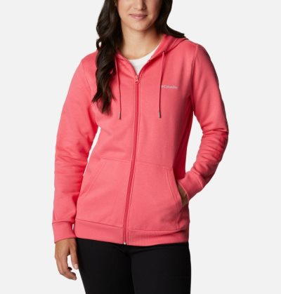 Moletons Columbia Logo Full Zip Hoodie Feminino Luz Coral Portugal | 162474-8TYR