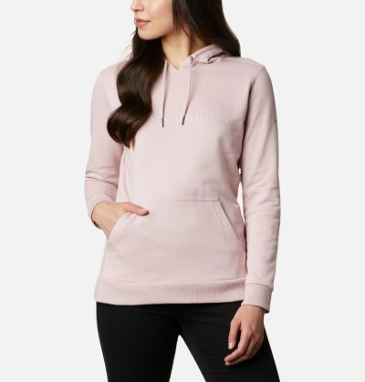 Moletons Columbia Logo Hoodie Feminino Luz Rosa Portugal | 168966-J68X