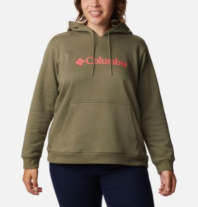 Moletons Columbia Logo Hoodie Feminino Verdes Portugal | 103585-ZR34