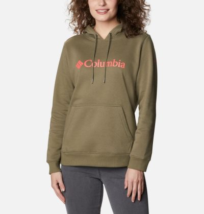 Moletons Columbia Logo Hoodie Feminino Verdes Portugal | 164756-XSLC