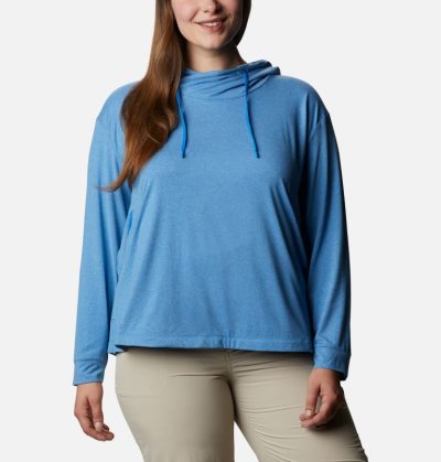 Moletons Columbia PFG Slack Agua™ Knit Hoodie Feminino Azuis Escuro Portugal | 135044-NW1G