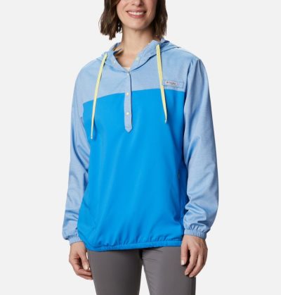 Moletons Columbia PFG Tamiami™ Hoodie Feminino Azuis Escuro Amarelas Portugal | 100561-07ZK