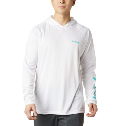 Moletons Columbia PFG Terminal Tackle™ Hoodie Masculino Branco Luz Turquesa Portugal | 192254-VIDZ