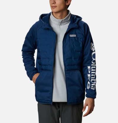 Moletons Columbia PFG Terminal™ Híbrido Insulated Hoodie Masculino Azul Marinho Portugal | 102082-RVKL