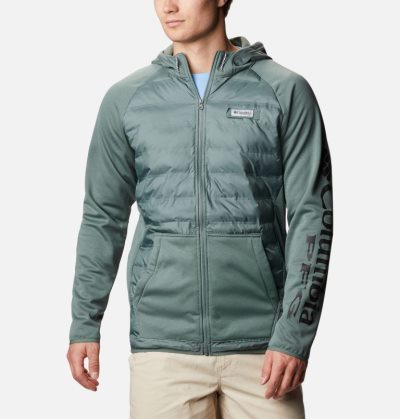 Moletons Columbia PFG Terminal™ Híbrido Insulated Hoodie Masculino Luz Turquesa Portugal | 159528-I2I2