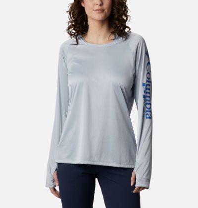 Moletons Columbia PFG Tidal Tee™ Heather Hoodie Feminino Luz Cinzentas Azuis Portugal | 120686-6N7G