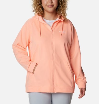 Moletons Columbia PFG Tidal™ Fleece Full Zip Hoodie Feminino Rosa Portugal | 129301-2U7S