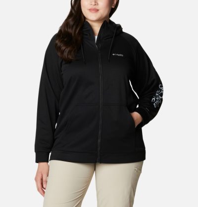 Moletons Columbia PFG Tidal™ Fleece Full Zip Hoodie Feminino Pretas Luz Cinzentas Portugal | 182597-MYI0