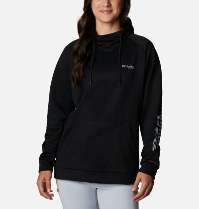 Moletons Columbia PFG Tidal™ Fleece Hoodie Feminino Pretas Luz Cinzentas Portugal | 194261-710A