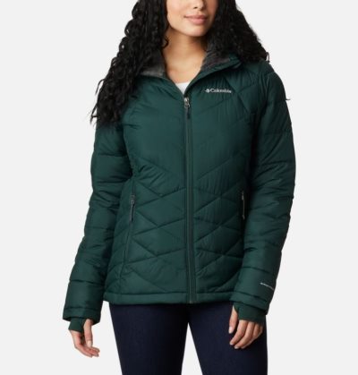 Jaqueta Isolada Columbia Heavenly™ Encapuzado Jaqueta Feminino Verdes Portugal | 128259-5N5Z