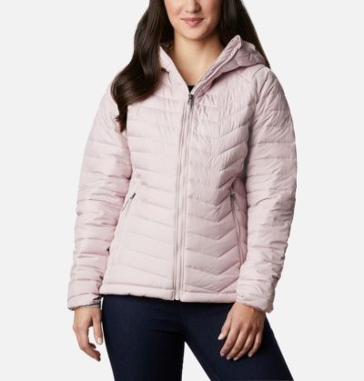 Jaqueta Isolada Columbia Powder Lite™ Encapuzado Jaqueta Feminino Luz Rosa Portugal | 186780-X7Q5