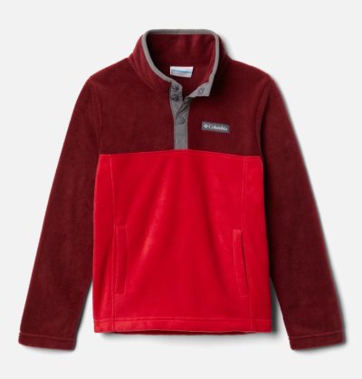 Lã Columbia Steens Mountain™ 1/4 Snap Fleece Pull-Over Criança Vermelhas Portugal | 117364-VC5J