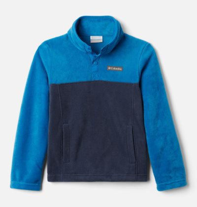 Lã Columbia Steens Mountain™ 1/4 Snap Fleece Pull-Over Criança Azul Marinho Luz Azul Anil Portugal | 186516-GERF