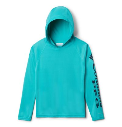 Moletom Com Capuz Columbia PFG Terminal Tackle™ Hoodie Criança Luz Turquesa Portugal | 121555-ZC4J