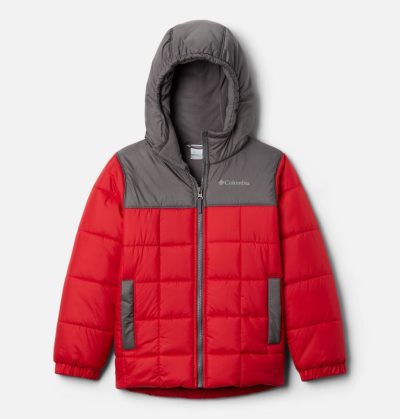 Casaco Puffer Columbia Puffect II Puffer Full-Zip Jaqueta Criança Vermelhas Cinzentas Portugal | 110835-WD7F