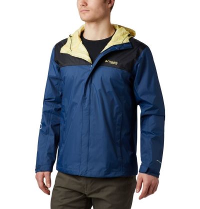 Capa De Chuva Columbia PFG Storm™ Jaqueta Masculino Azul Marinho Amarelas Portugal | 134078-Z7P8