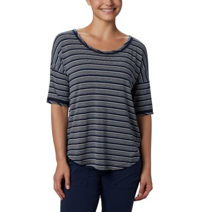 Camisetas Columbia Agua™ Knit 3/4 Sleeve Feminino Azul Marinho Portugal | 133550-1N4U