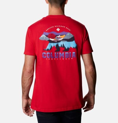 Camisetas Columbia Benic T-Shirt Masculino Vermelhas Portugal | 130596-K3Y3