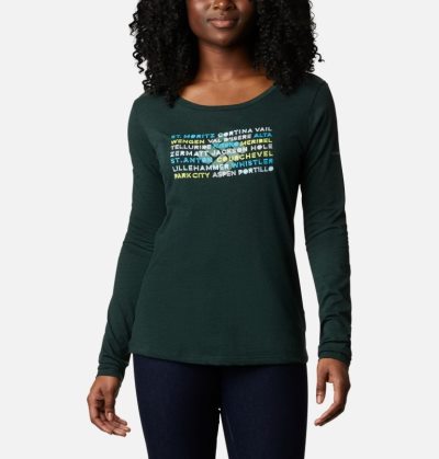 Camisetas Columbia Blustery Peak™ Long Sleeve Shirt Feminino Verdes Portugal | 130975-EU2R