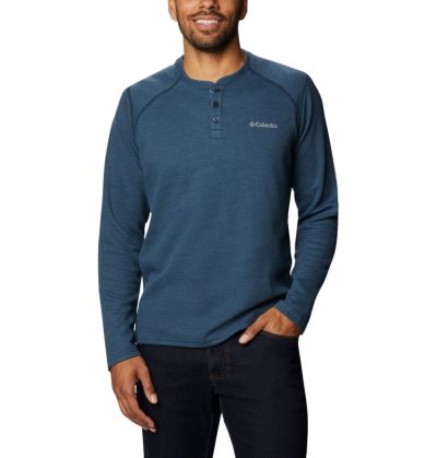 Camisetas Columbia Hayden Island™ Henley Masculino Azul Marinho Portugal | 113804-G5X7