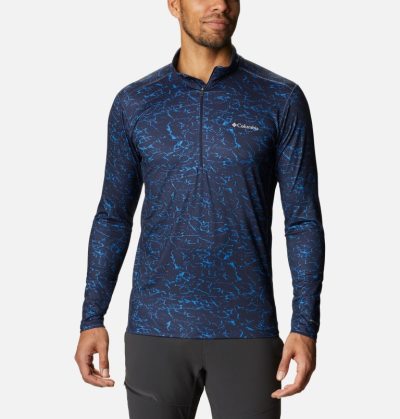 Camisetas Columbia Inverno Power™ Half Zip Shirt Masculino Azul Marinho Portugal | 114355-X6AW