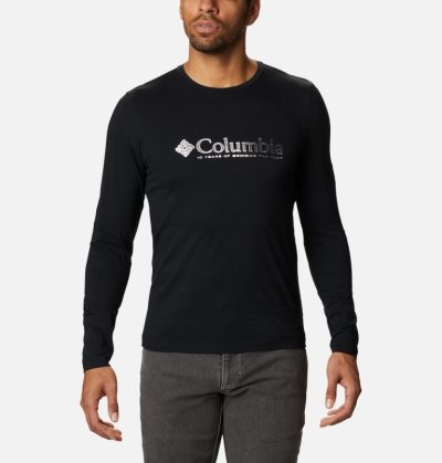 Camisetas Columbia Lookout Point™ Long Sleeve Gráficas T-Shirt Masculino Pretas Portugal | 192125-WFIJ