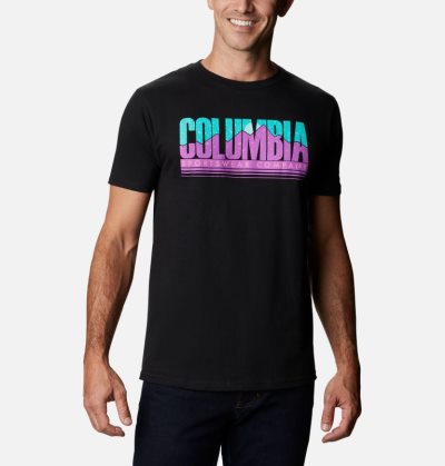 Camisetas Columbia Miles T-Shirt Masculino Pretas Portugal | 169262-0VLO