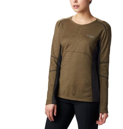 Camisetas Columbia Mount Defiance™ Long Sleeve Knit Shirt Feminino Verde Oliva Verdes Pretas Portugal | 159326-UA6F