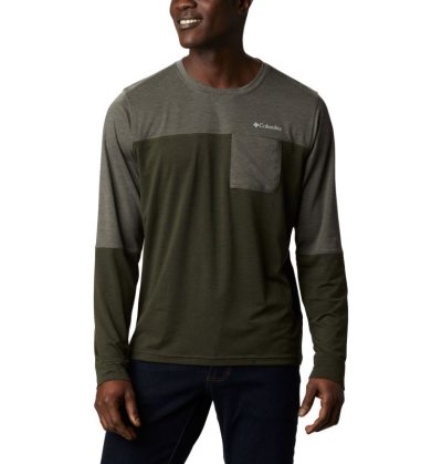 Camisetas Columbia Outdoor Elements™ Long Sleeve T-Shirt Masculino Verde Oliva Verde Oliva Portugal | 136662-B4YL