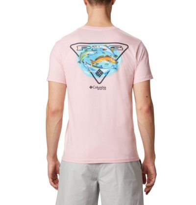 Camisetas Columbia PFG Clemens T-Shirt Masculino Luz Rosa Portugal | 175367-3ISW