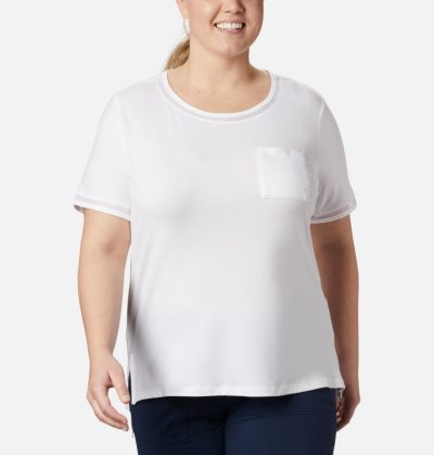 Camisetas Columbia PFG Slack Agua™ Knit Pocket Tee Feminino Branco Portugal | 131452-MJ9D