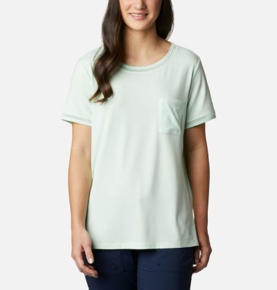 Camisetas Columbia PFG Slack Agua™ Knit Pocket Tee Feminino Luz Menta Portugal | 134306-0D5G