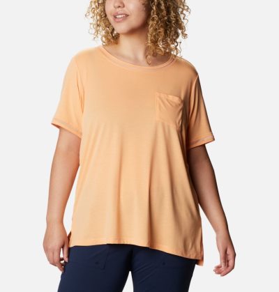 Camisetas Columbia PFG Slack Agua™ Knit Pocket Tee Feminino Luz Laranja Portugal | 165185-MNUN