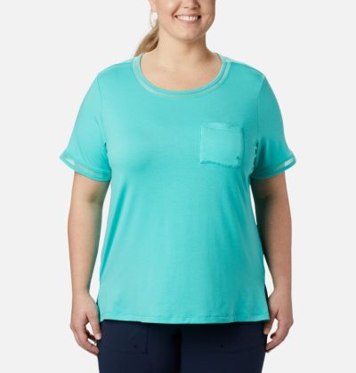 Camisetas Columbia PFG Slack Agua™ Knit Pocket Tee Feminino Turquesa Portugal | 187787-0EWG