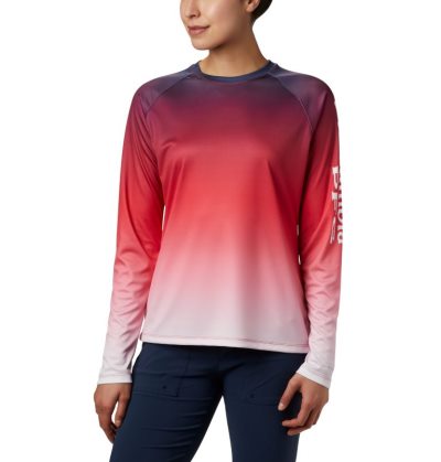 Camisetas Columbia PFG Super Tidal Tee™ Long Sleeve Feminino Vermelhas Portugal | 161653-K7GA