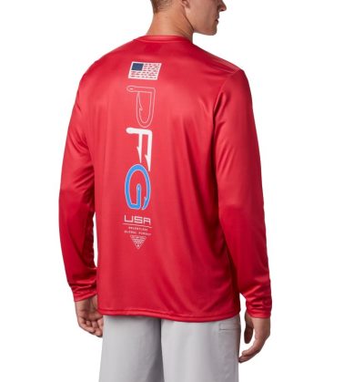 Camisetas Columbia PFG Terminal Tackle™ Americana Long Sleeve Shirt Masculino Vermelhas Portugal | 143052-U1IJ