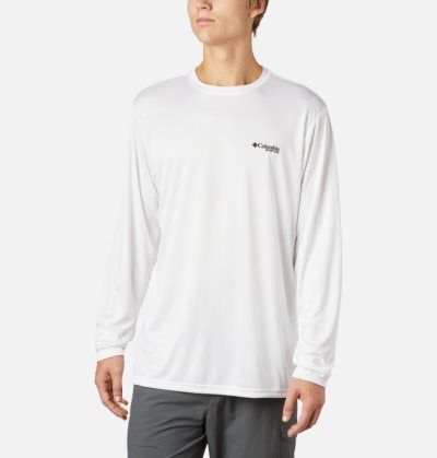 Camisetas Columbia PFG Terminal Tackle™ State Triangle Long Sleeve Shirt Masculino Branco Portugal | 169477-7JHW