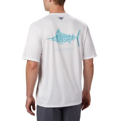 Camisetas Columbia PFG Terminal Tackle™ Tribal Fish Curta Sleeve Shirt Masculino Branco Portugal | 105894-5WB3