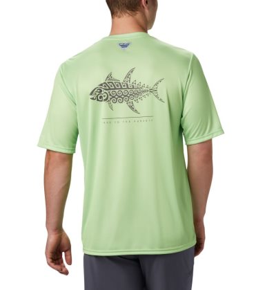 Camisetas Columbia PFG Terminal Tackle™ Tribal Fish Curta Sleeve Shirt Masculino Luz Verdes Portugal | 168889-UGE2