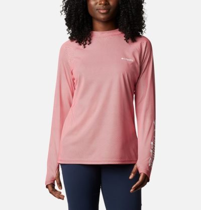 Camisetas Columbia PFG Tidal Deflector™ Zero Mock Long Sleeve Shirt Feminino Vermelhas Portugal | 178064-CBGN