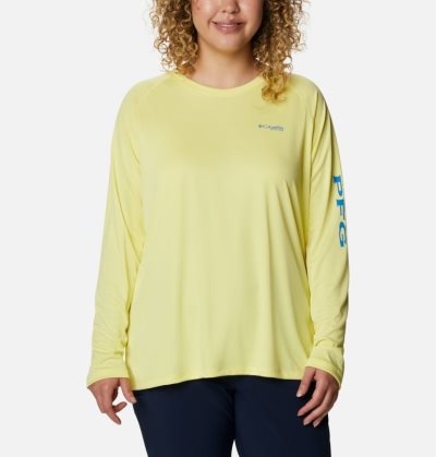 Camisetas Columbia PFG Tidal Tee™ II Long Sleeve Feminino Amarelas Azuis Escuro Portugal | 101264-3UYV