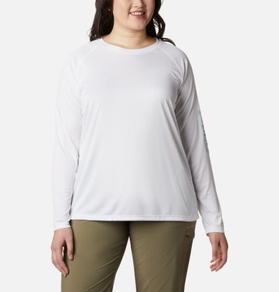 Camisetas Columbia PFG Tidal Tee™ II Long Sleeve Feminino Branco Luz Cinzentas Portugal | 167915-PZC5