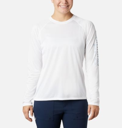 Camisetas Columbia PFG Tidal Tee™ II Long Sleeve Shirt Feminino Branco Luz Cinzentas Portugal | 190664-GKJ0