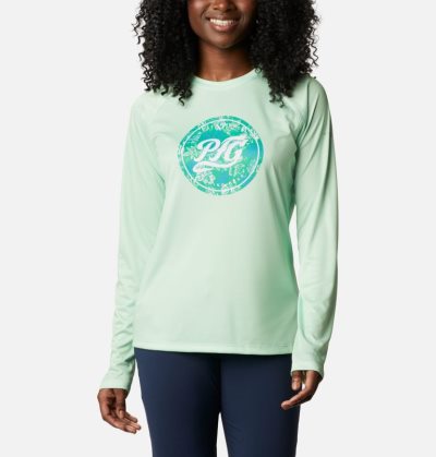 Camisetas Columbia PFG Tidal™ Printed Medallion Long Sleeve T-Shirt Feminino Luz Menta Portugal | 123596-ZDHJ