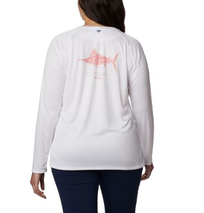 Camisetas Columbia PFG Tidal™ Tee Long Sleeve Printed Fish Shirt Feminino Branco Portugal | 136449-9GLK