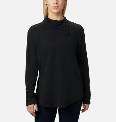 Camisetas Columbia Pine Street™ Split Cowl Neck Shirt Feminino Pretas Portugal | 172123-P4T9