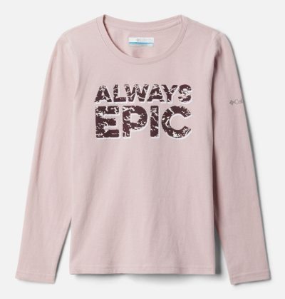 Camisetas Columbia Primrose Hill™ Long Sleeve Gráficas Tee Criança Luz Rosa Portugal | 141767-XSMI