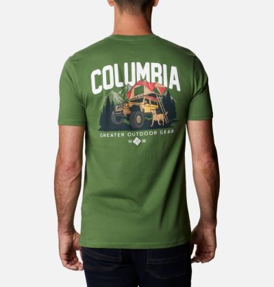 Camisetas Columbia Racer T-Shirt Masculino Verdes Escuro Portugal | 127966-ZCAI