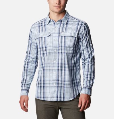 Camisetas Columbia Silver Ridge™ 2.0 Plaid Long Sleeve Shirt Masculino Azuis Multicoloridas Portugal | 157639-0QFA